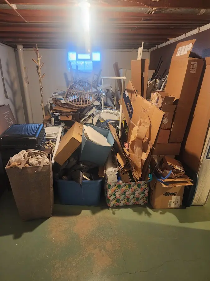 Roll-off dumpster container at job site for 4 Yard Dumpster Rental in Wewoka